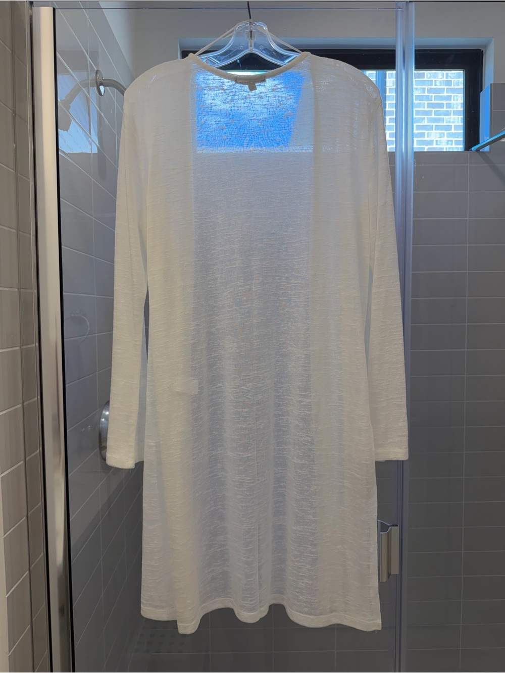 Ambiance White Open-Front Lightweight Robe - Picture 5 of 5
